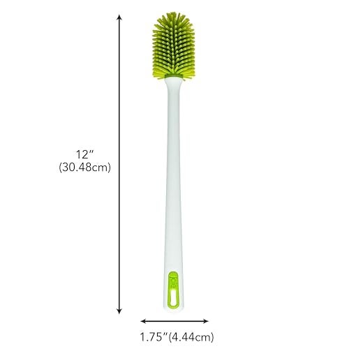 Joie Bottle Brush, Silicone Scrubber with Long Handle, Ideal for Cleaning Water Bottles, Baby Bottles and Glasses, Gentle Non-Scratch Bristles, Handy Kitchen Gadget, Colors May Vary - Image 2