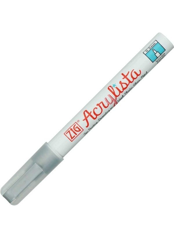 Zig Acrylista Marker Acrylic Coloring Pen 0.5 mm Fine Tip Silver 