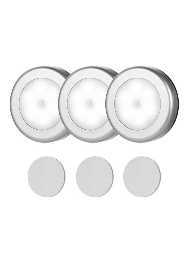 Pack of 6 Magnetic Motion Sensor Wall Night Lamp Silver 0.146kg - Image 1