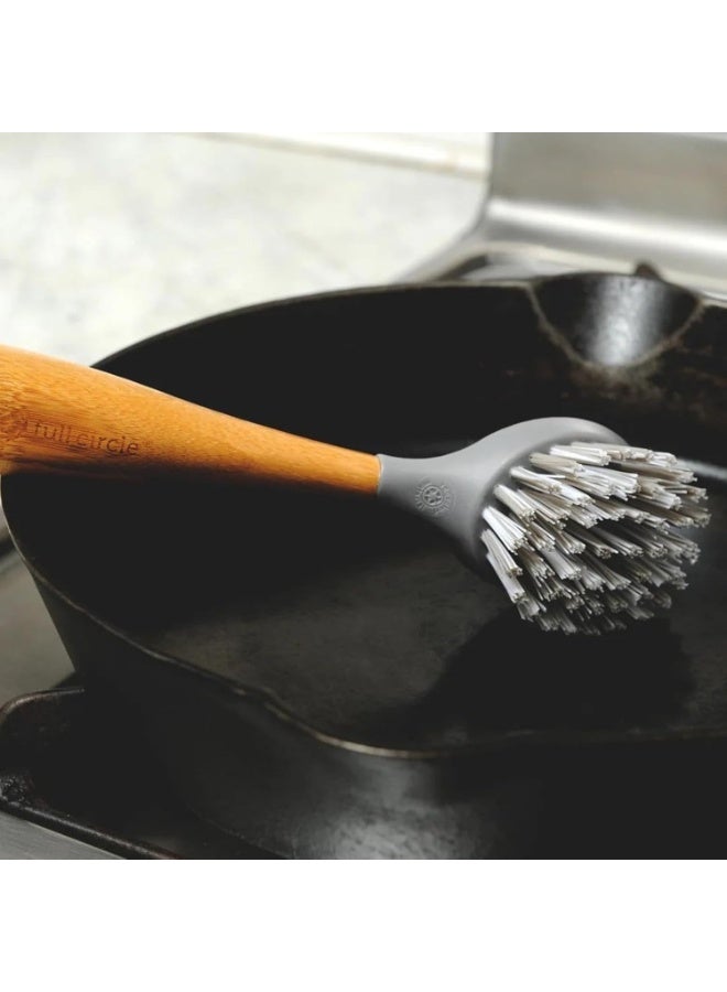 Full Circle Scrub Brush for Cast Iron Cookware, Dishes Pots, Sinks - Sustainably Sourced with Bamboo Handle - Image 5