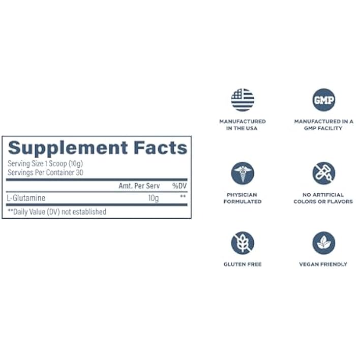 Revive MD Gut L-Glutamine Powder – Muscle Recovery & Immune Support Supplement for Adults – Promotes Digestive Health, Reduces Muscle Soreness & Supports Immunity – Vegan (30 Servings) - Image 5