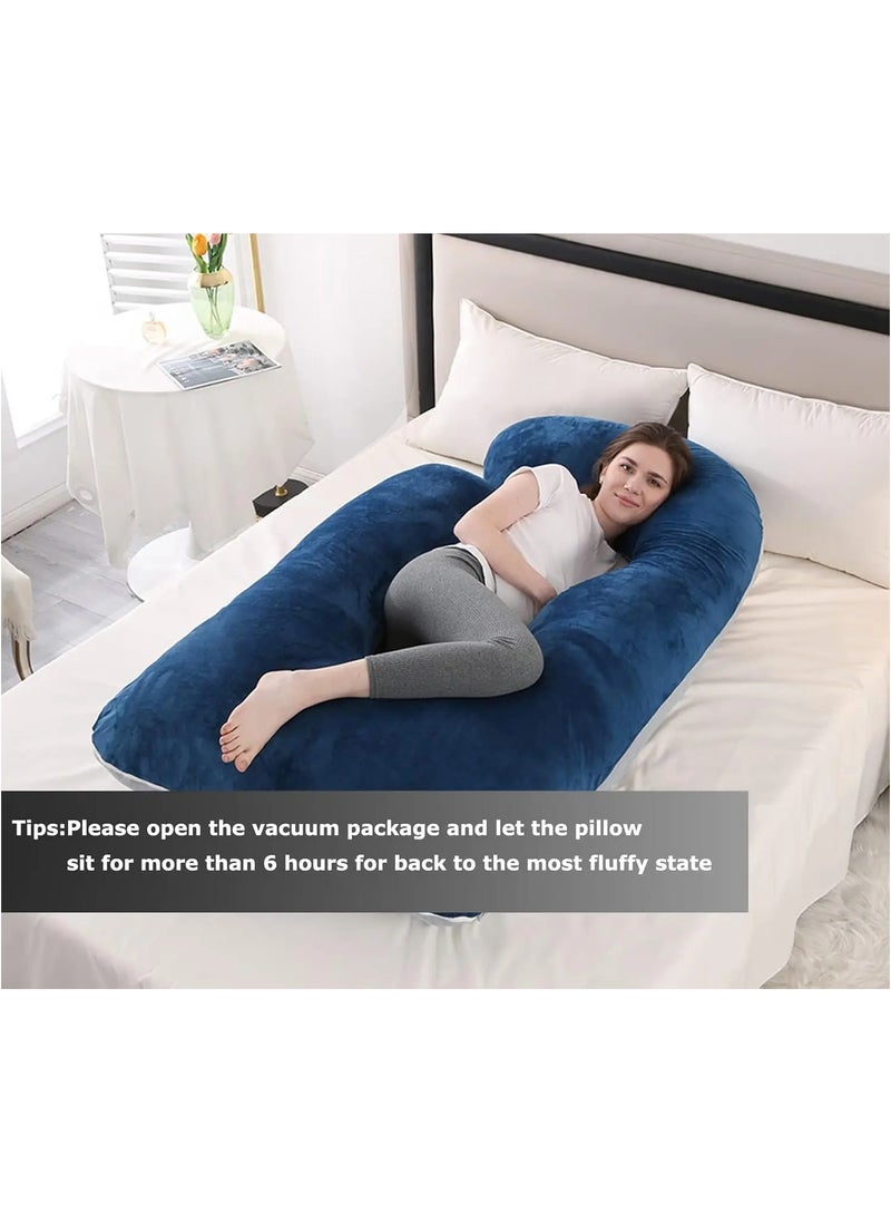F.A.M.S G Shape Velvet Pregnancy Pillow - Luxurious Maternity Support Pillow for Comfort and Back Relief  - Image 2