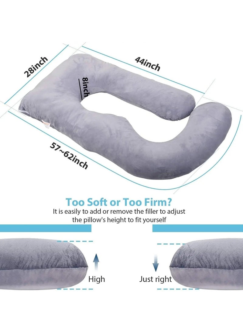 F.A.M.S G Shape Velvet Pregnancy Pillow - Luxurious Maternity Support Pillow for Comfort and Back Relief  - Image 5