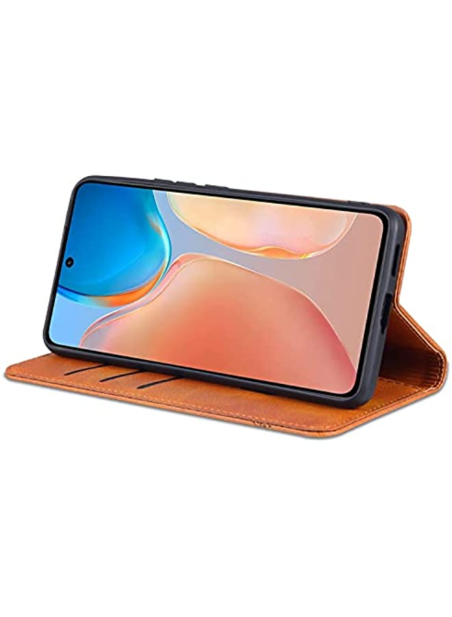 erorex جراب Aookay لهاتف Vivo X70 Pro، جراب واقٍ من الجلد الفاخر مع حامل قابل للطي لهاتف Vivo X70 Pro [إغلاق مغناطيسي وحامل بطاقات] (Vivo X70 Pro، أصفر) - Image 3