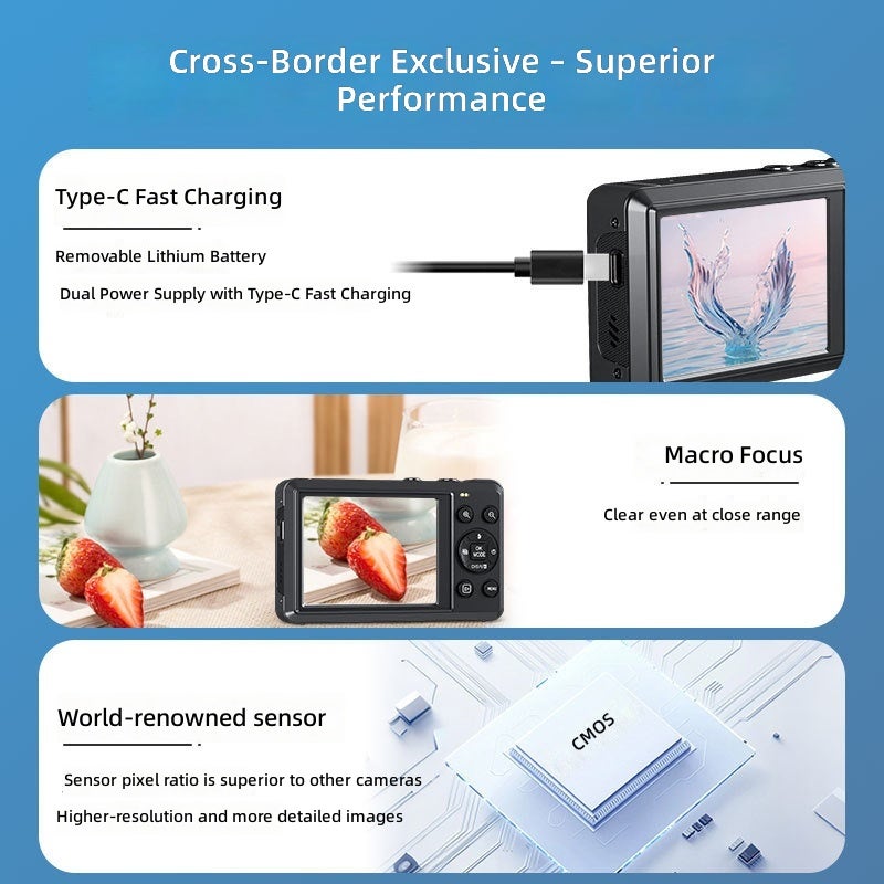 Customizable Cross-Border New Product: CCD Camera with 5K Recording, Portable HD Selfie Camera for Students - Image 2