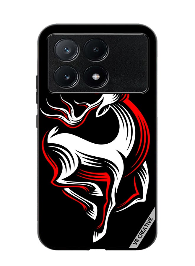VR CREATIVE Protective Case Cover For Xiaomi Poco X6 Pro Deer On A Black Design Multicolour - Image 1