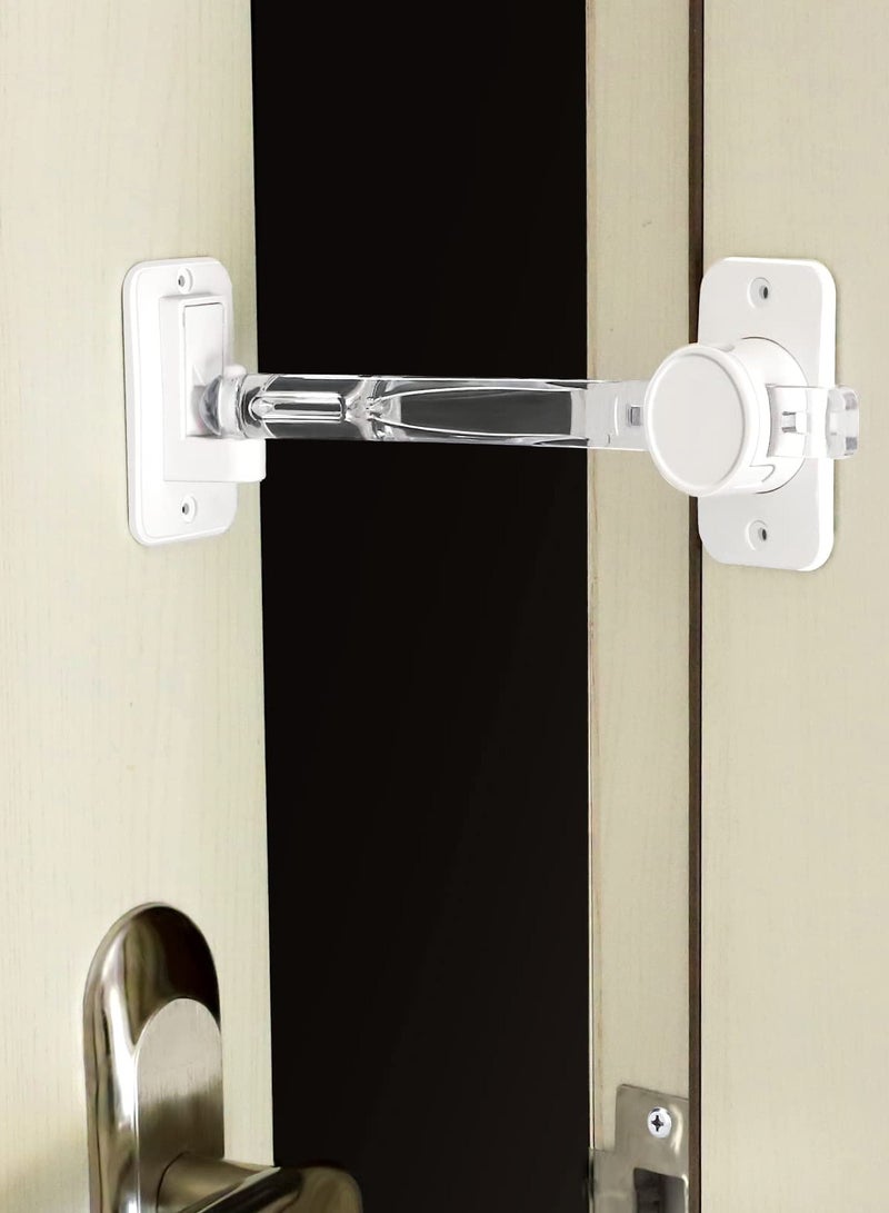 Excefore Child Proof Door Finger Pinch Guard, Cat Door Latch & Stopper, Adjustable Door Lever Handle for Pets, Great Door Lock for Dogs, No Need for Pet Gates or Interior Cat Door (Transparent) - Image 1