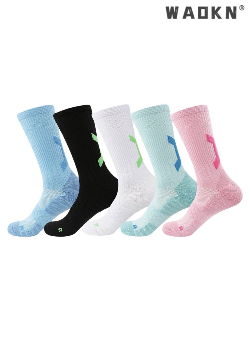 WAOKN Sports Socks for Basketball Training,Professional Breathable Quick-Drying Crew Socks with Towel Bottom for Sweat Absorption,Optimal for Athletic Performance and Comfort in Sports Activities - Image 1