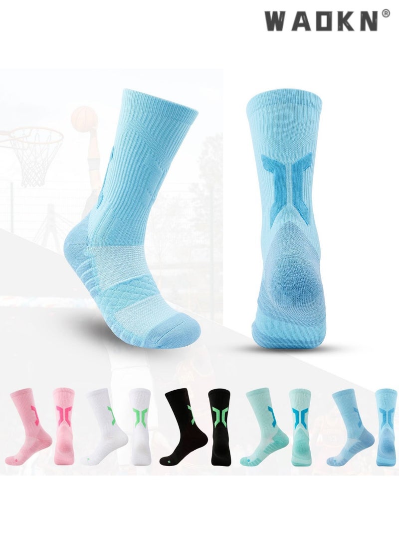 WAOKN Sports Socks for Basketball Training,Professional Breathable Quick-Drying Crew Socks with Towel Bottom for Sweat Absorption,Optimal for Athletic Performance and Comfort in Sports Activities - Image 2