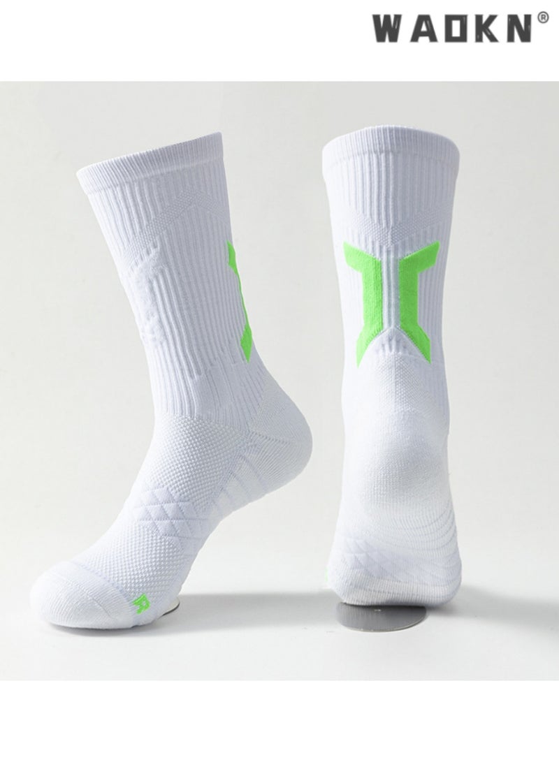 WAOKN Sports Socks for Basketball Training,Professional Breathable Quick-Drying Crew Socks with Towel Bottom for Sweat Absorption,Optimal for Athletic Performance and Comfort in Sports Activities - Image 5