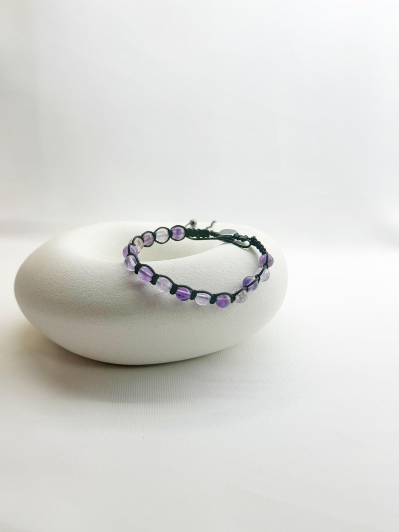 Purple Fluorite Macrame Bracelet