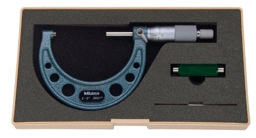 Mitutoyo 103-217 Outside Micrometer, Baked-enamel Finish, Ratchet Stop, 2-3" Range, 0.0001" Graduation, +/-0.0001" Accuracy - Image 4