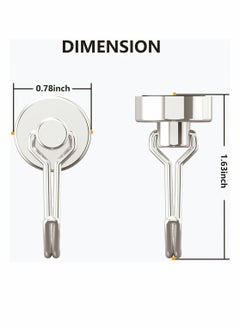 Y&D Magnetic Hooks Pack of 10 Silver Heavy Duty Strong Magnet Hook with Rust Proof for Indoor Outdoor Hanging Refrigerator Grill Kitchen Key Holder Locker Classroom  - Image 4