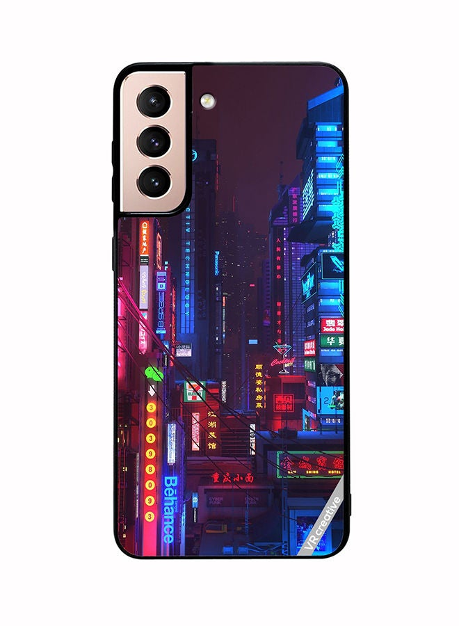 VR CREATIVE Protective Case Cover For Samsung Galaxy S21 Plus 5G Street Nights Design Multicolour - Image 1