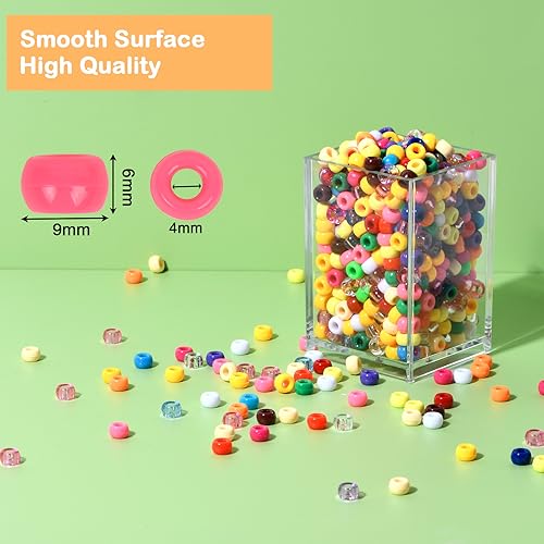 Simetufy 4200Pcs Pony Beads, 24 Colors Kandi Beads Bulk for Bracelets Making Hair Braiding Kandi Friendship Bracelet Craft DIY Jewelry Making Christmas Gifts (Boxed) - Image 5