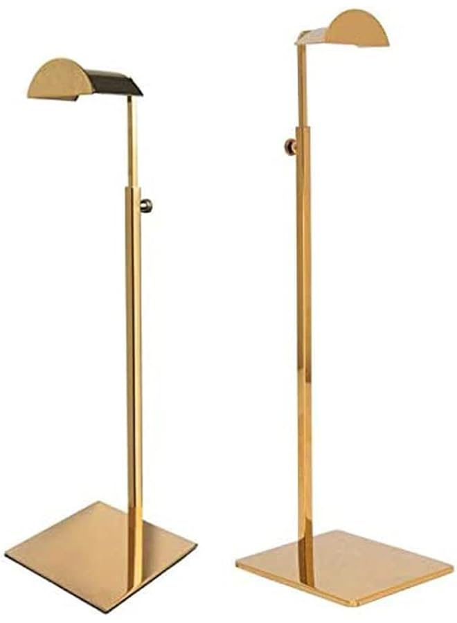 The Bros Gold Single Hook Handbag Adjustable Height Display Stand Holder Hanging Bag Rack for Retail Store Windows Tabletop Display Props Shelves Organizer Storage for Home, 2 Pack - Image 1