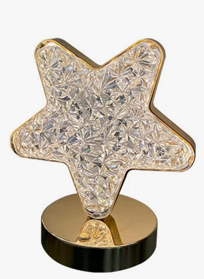 ELTRAZONE Cute Star Lamp Night Light for Kids – Acrylic Crystal Desktop Design, Cordless Rechargeable, and Touch Control Dimming - Image 1