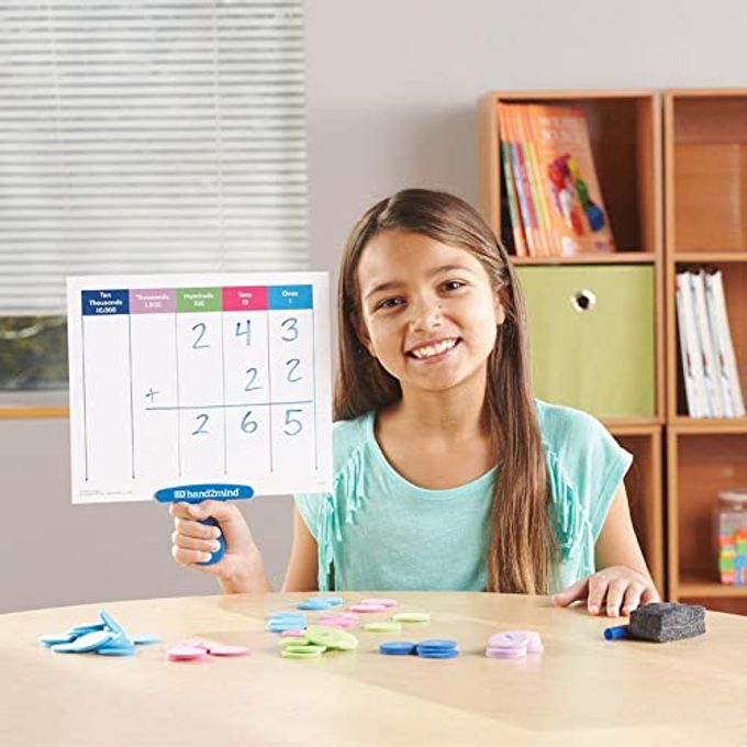 hand2mind Place Value Answer Board, Dry Erase Board Sets, Dry Erase Paddles, Math Classroom Supplies, Base 10 Math Manipulatives for Elementary School, 1st Grade Math Materials (Pack of 4) - Image 2