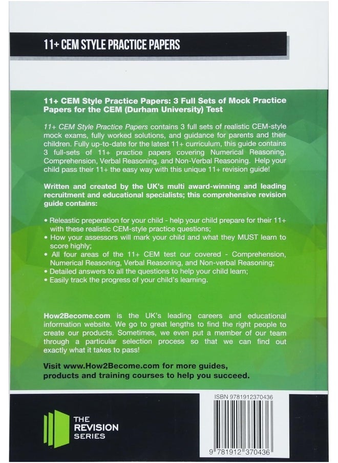 11+ CEM Style Practice Papers: 3 Full Sets of Mock Practice Papers for the CEM (Durham University) Test: In-depth Revision Practice Questions for 11+ CEM Style Exams - Achieve 100%.  - Image 2