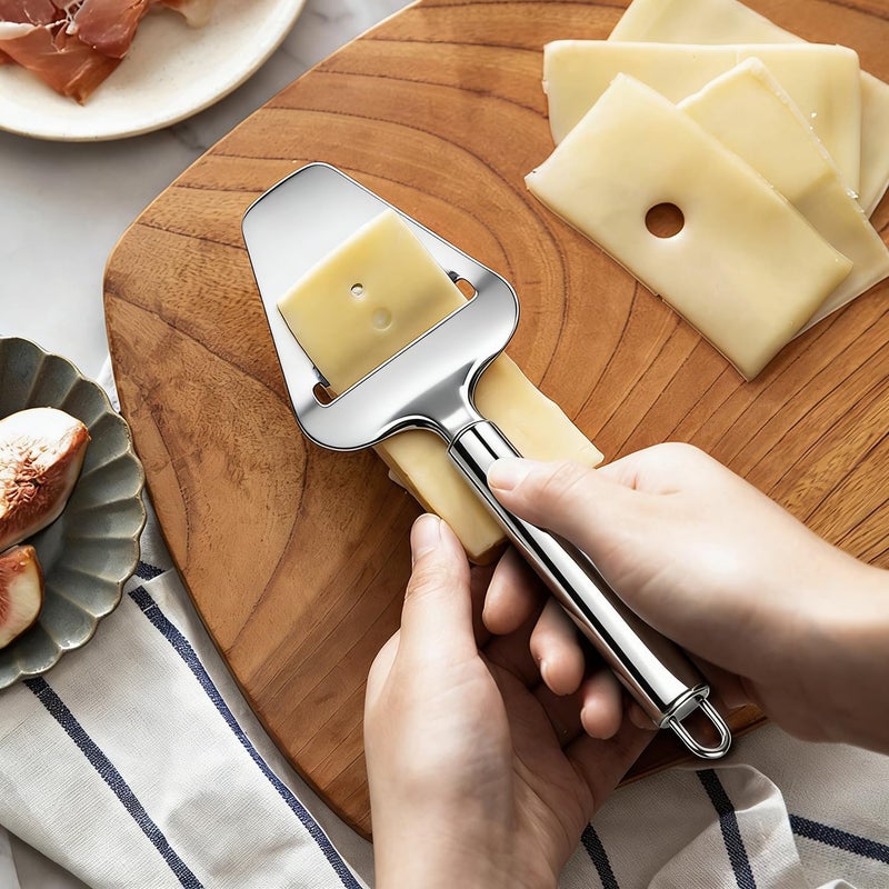 AIDOIT 2 Pack Cheese Slicers, Stainless Steel Wire Cheese Slicer with Cheese Plane Tool, Adjustable Thickness Cheese Cutter with 8 Extra Wires for Soft, Semi-Hard, Hard Cheeses - Image 3