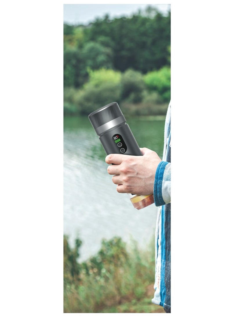 GREEN LION Campinas Portable Coffee Machine 80mL Water tank with LED Display and 90°C Heating Temperature 72W / 150mL Coffee Cup / 20 Bar Pump Pressure / Portable Coffee Maker / Travel Coffee Cup - Grey - Image 2