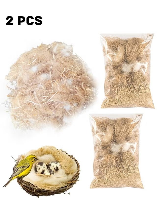 2 Pack Bird Nesting Material - Bird Nests Bedding Hummingbird Nesting Material Mixing Canary Nesting Material Finch Nesting Material Parakeet Nesting Materials for Cage,Gardens,Tree Trunks (80G) - Image 1