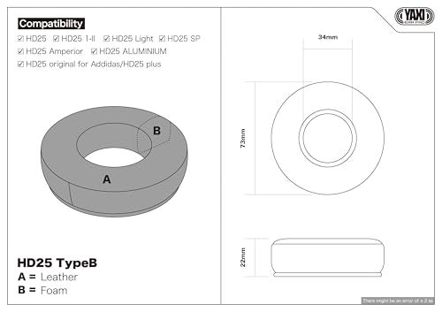 YAXI HD25 TypeB Earpads(Red) - Image 5