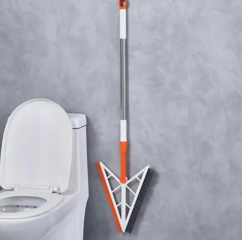 HEBEZON Hebezon 2 in 1 Wiper with Folding Brush for Floor Cleaning, Dust Remover, Scrub Brush with Long Handle 120° Rotate (Pack of 1)  - Image 3