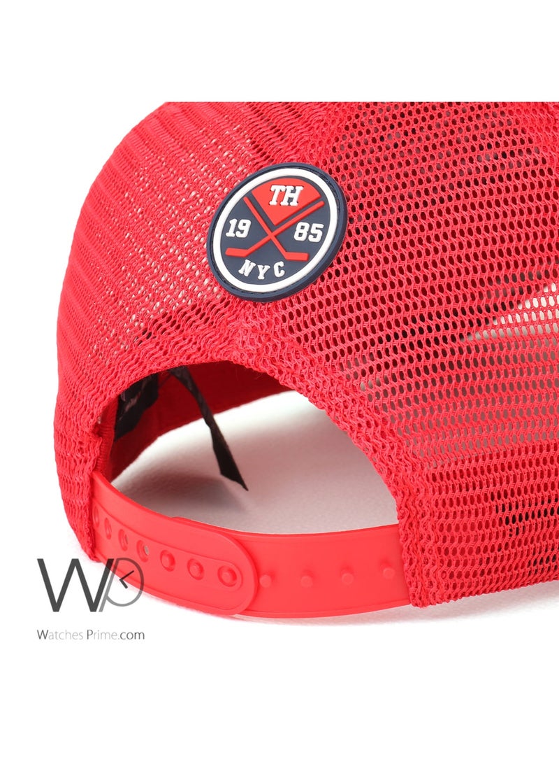 Tommy Hilfiger Plus Tommy Hilfiger Trucker Cap th Red est 1985 Cotton Net Hat - Image 3