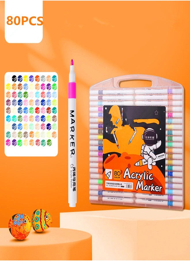 ACRYLIC 80 Piece Graphic Marker Pen Multicolour  - Image 1