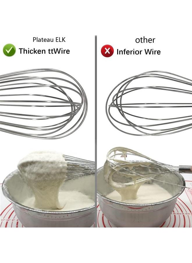 yongsheng - Stainless Steel Whisk, 12 Inch Whisks for Cooking, Whisking, Blending, Beating and Stirring, Enhanced Version Balloon Wire Whisk - Image 1
