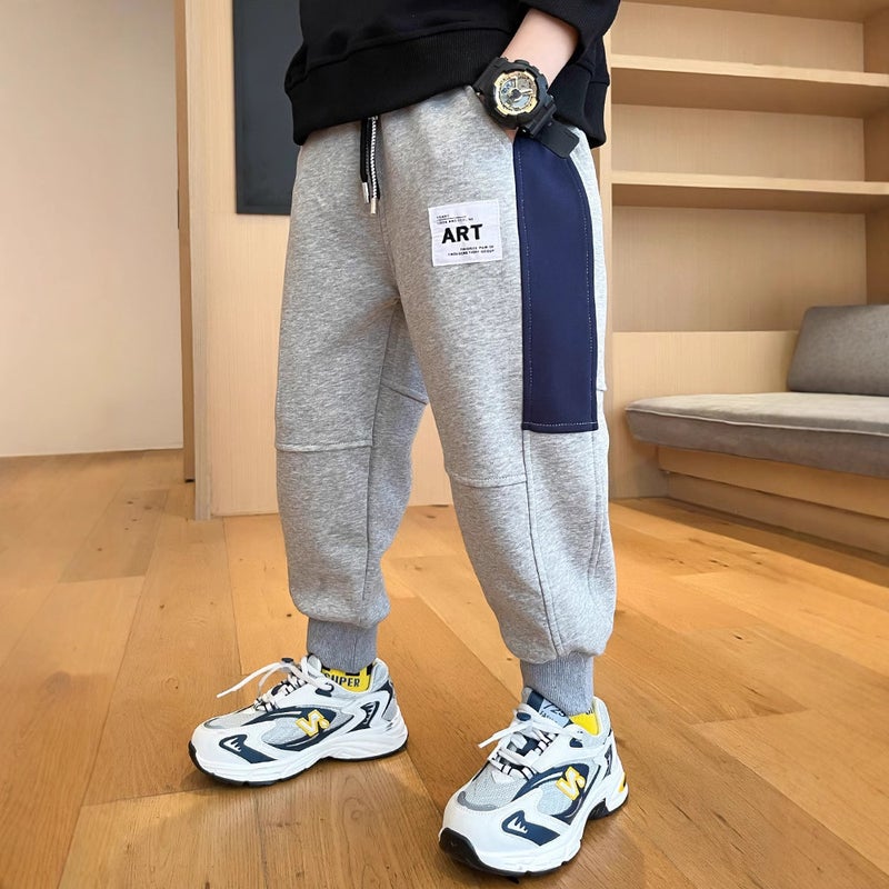 Boys' Casual Pants Children'S Street Solid Color Sports Pants Spring Loose Sweatpants Trendy - Image 5