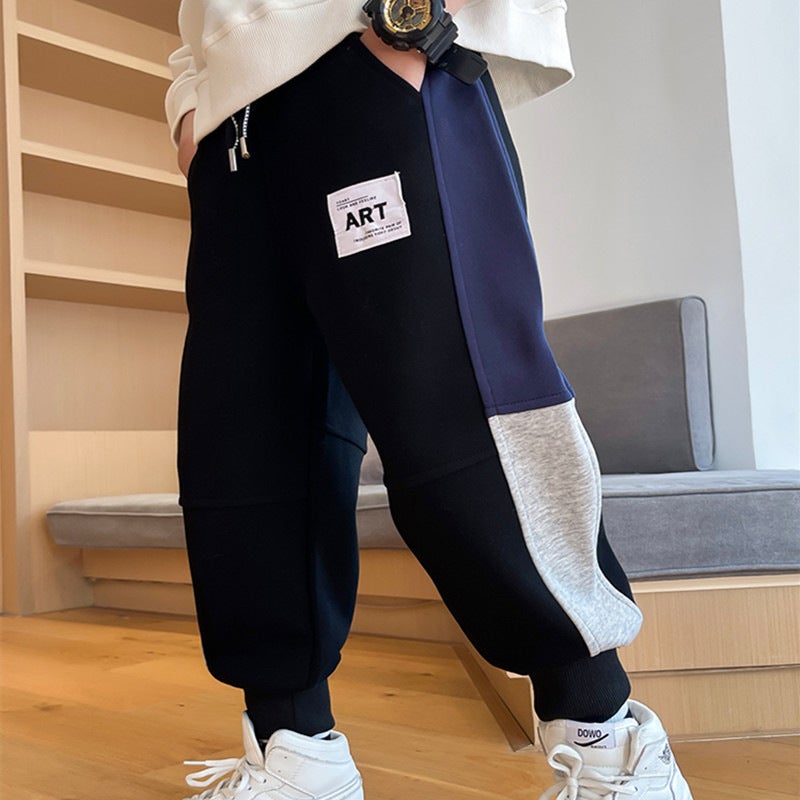 Boys' Casual Pants Children'S Street Solid Color Sports Pants Spring Loose Sweatpants Trendy - Image 4