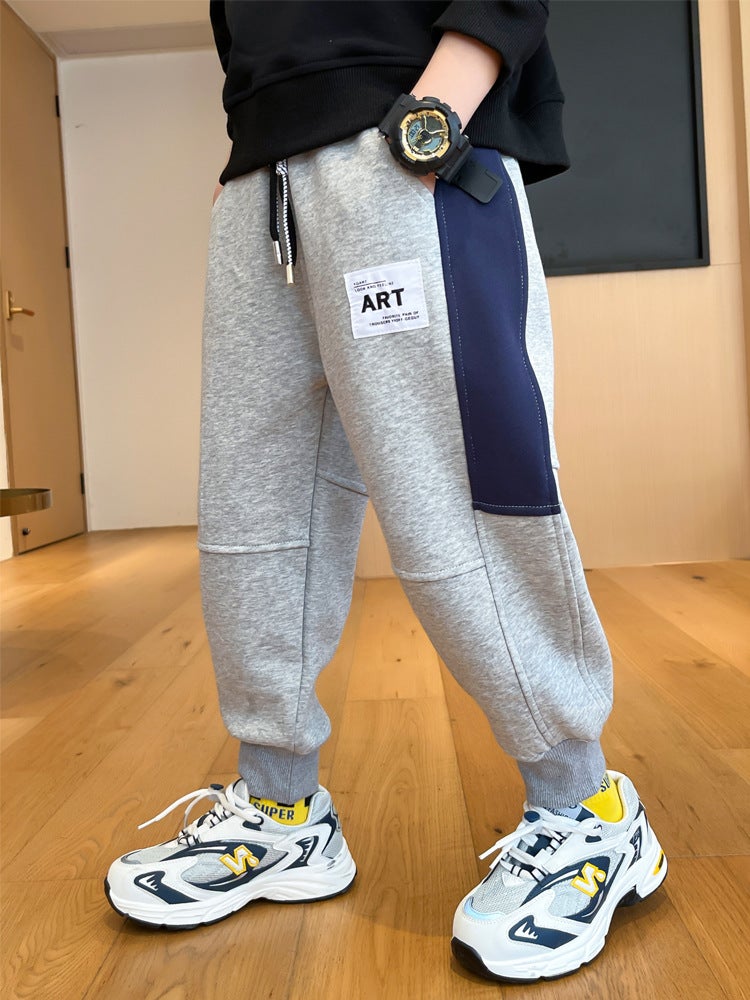 Boys' Casual Pants Children'S Street Solid Color Sports Pants Spring Loose Sweatpants Trendy - Image 1