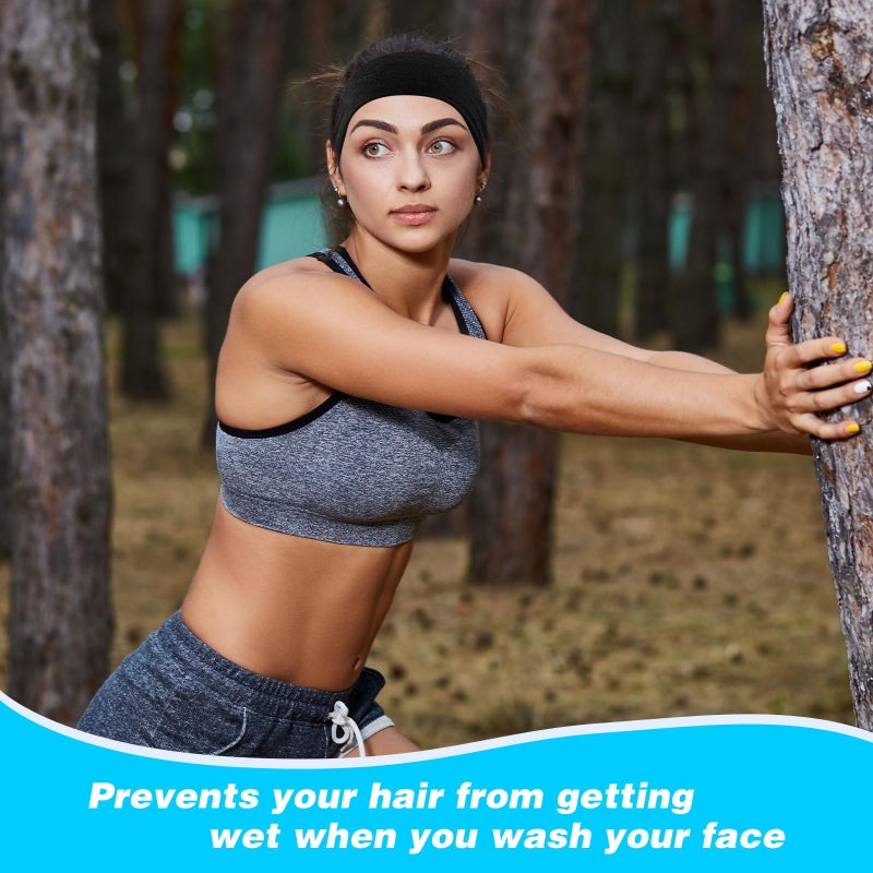 RITOPER Headbands for Women Non Slip, Wide Workout Headband Cotton Black White Head Bands Hair Bands for Women's Hair, Thick Headbands Head Wraps for Fashion, Yoga, Running, Spa Day, Party, Travel - Image 5