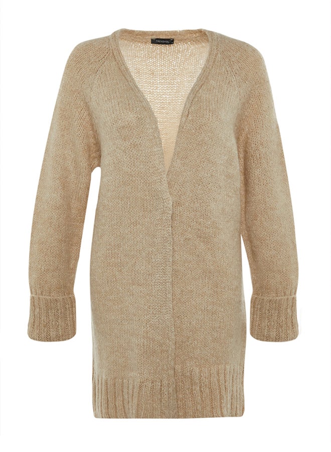 trendyol Stone Wide Fit Soft Textured Knitwear Cardigan - Image 5