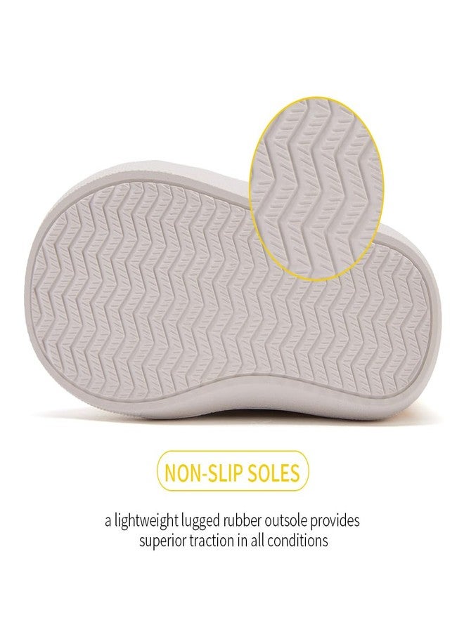 BMCiTYBM Baby Canvas Shoes Boys Girls Walking Sneakers High Top Infant First Walkers Anti-Slip 6 9 12 18 24 Months White 6-12 Months Infant - Image 5