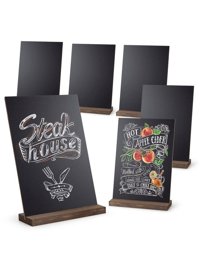 OnUpgo Mini Chalkboard Signs, Double Side 6 X 9 Inch Vintage Wooden Tabletop Chalkboard Sign With Base Stands - Set Of 6, Decorative Mini Chalkboard Table Signs Small Message Chalk Board Sign - Image 2