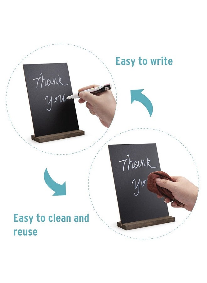 OnUpgo Mini Chalkboard Signs, Double Side 6 X 9 Inch Vintage Wooden Tabletop Chalkboard Sign With Base Stands - Set Of 6, Decorative Mini Chalkboard Table Signs Small Message Chalk Board Sign - Image 5