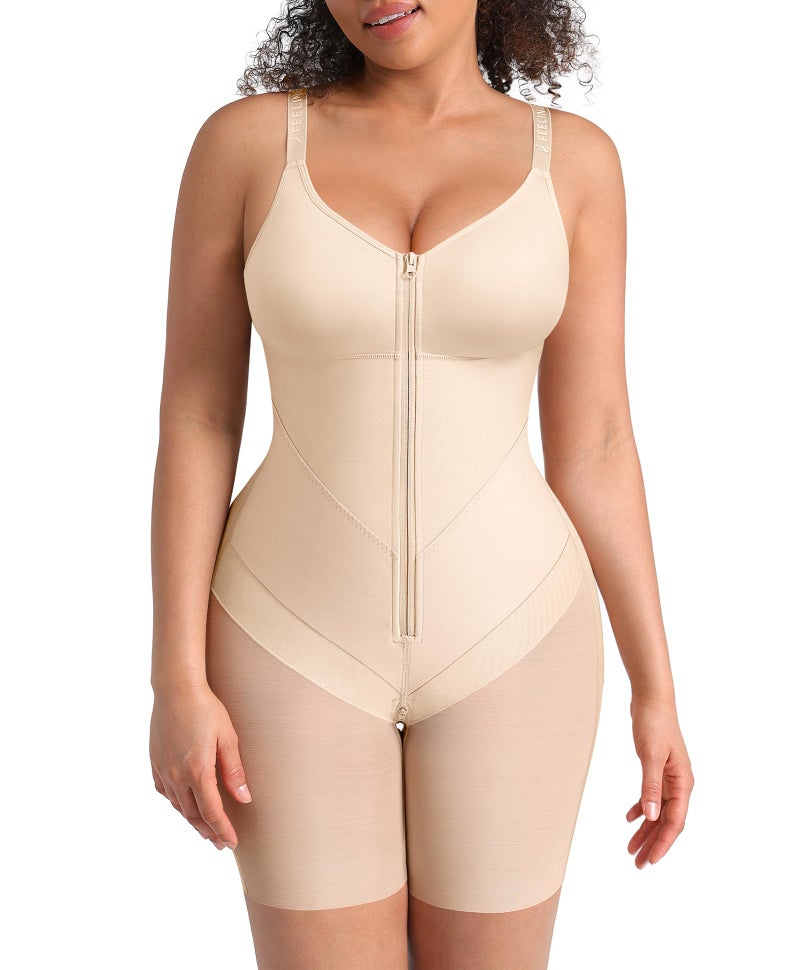 FeelinGirl Faja Body Shaper Tummy Control Shapewear for Women Fajas Colombianas Moldeadoras Postpartum Butt Lifting Beige L - Image 1