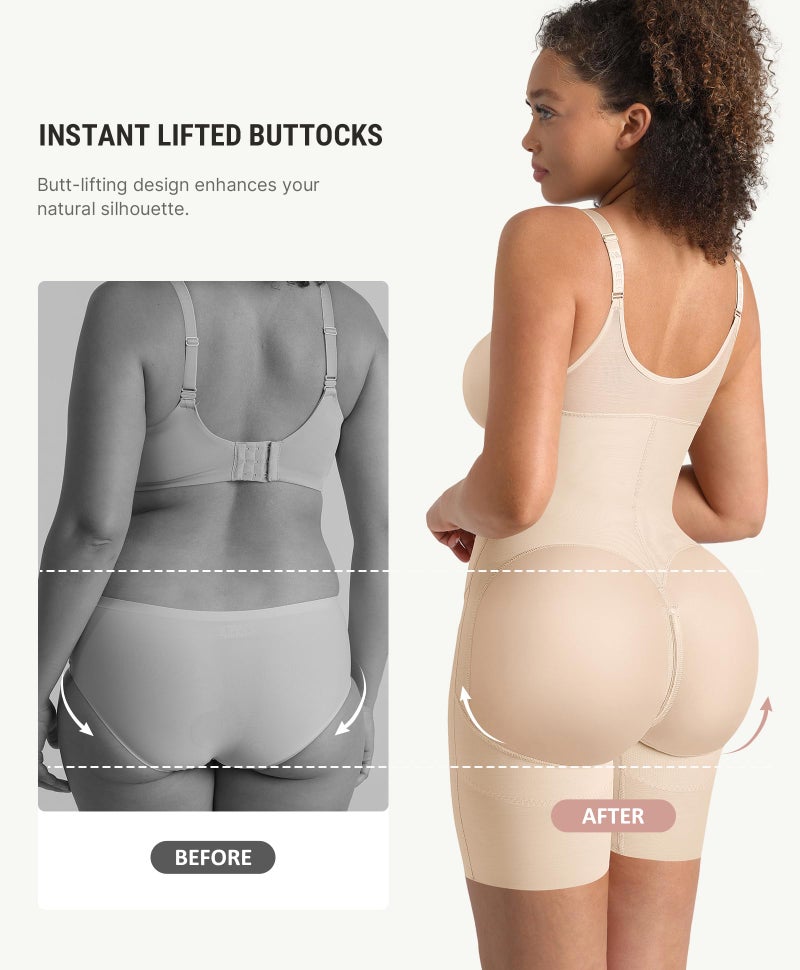 FeelinGirl Faja Body Shaper Tummy Control Shapewear for Women Fajas Colombianas Moldeadoras Postpartum Butt Lifting Beige L - Image 2