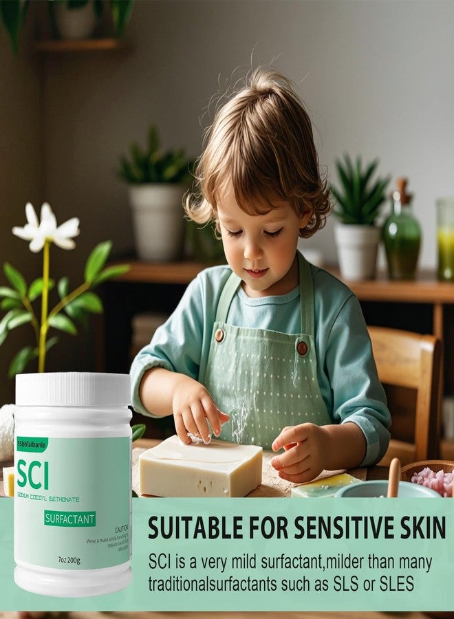FSbbTaibanle 7 oz Sodium Cocoyl Isethionate, Premium Sodium Cocoyl Isethionate (SCI) Powder, Amazing Bubbles, Gentle on Skin, Biodegradable, Suitable for Making Bath Bombs (7Ounce (Pack of 1)) - Image 5