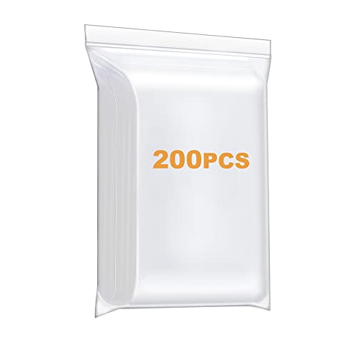 Foopama Foopama 200 PCS 3 x 5 Thick Clear Zip Poly Lock Plastic Bags Seal Reclosable Zip Bag Durable 24 Mil Jewelry Earrings Necklace Ring Coin Beads Pill Zipper Bags 