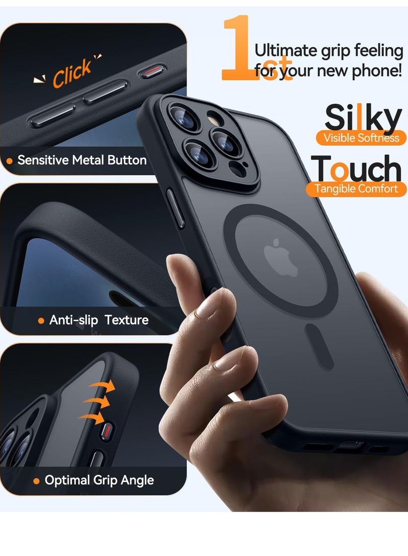 Concretization Magnetic Compatible with iPhone 16 Pro Max Case, Upgraded 【Full Camera Protection】 【Compatible with Magsafe】 【Translucent Matte】 Shockproof Protective Phone Case Cover 6.9 Inch - Black - Image 5