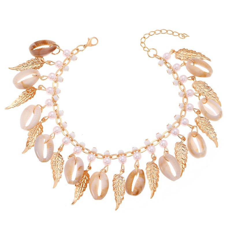 ofeankri Bohemian Retro Ethnic Anklet with Shell and Pearl Design - Stylish Beach Accessory for Women - Image 5
