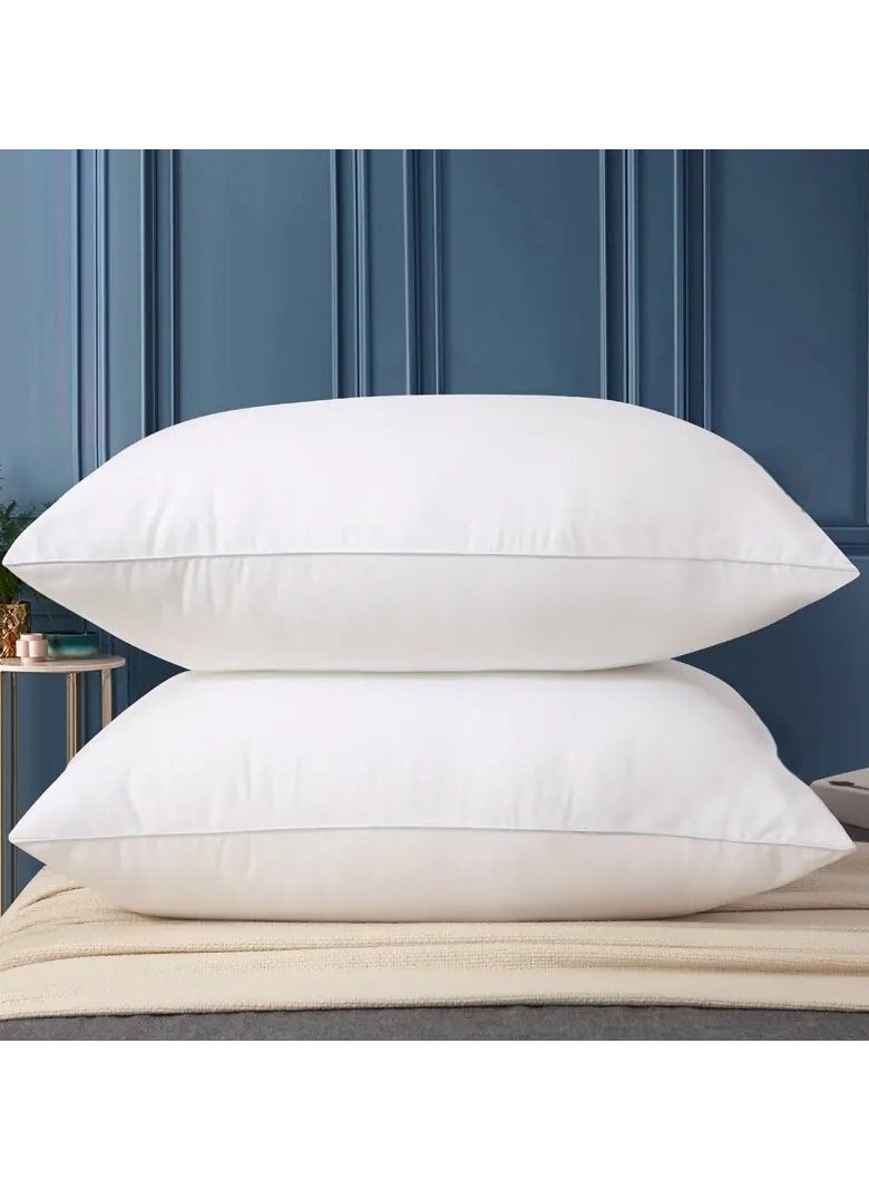 MAXQON 1-Piece Bed Pillow Single Piping Hotel Standard Soft Microfiber Anti Allergic&Anti-bacterial, Striped White, Size(50x70CM)  - Image 3