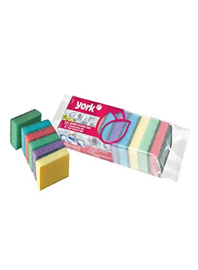 YORK Non-Abrasive Cleaning Scouring Heavy-Duty Scrub Sponge for Kitchen Scratch Proof Kitchen Utensil Scrubber Pads for Pots, Pans, Dishes, Bathroom & Non-Stick Cookware Sponge Scrubbers (10 Piece) - Image 2