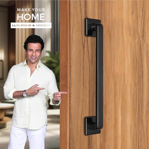 LAPO Cool Door Handles for Main Door | Main Door Handle | Door Handle | Zinc Alloy(14 inches- Pack of 1) Black Finish | 3 Years Warranty | Pull Handle - Image 2
