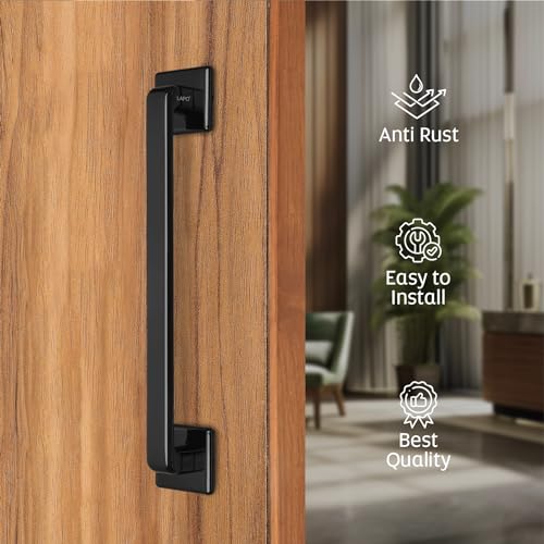 LAPO Cool Door Handles for Main Door | Main Door Handle | Door Handle | Zinc Alloy(14 inches- Pack of 1) Black Finish | 3 Years Warranty | Pull Handle - Image 5