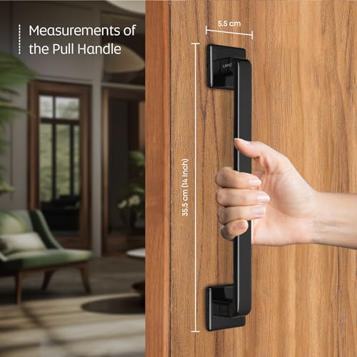 LAPO Cool Door Handles for Main Door | Main Door Handle | Door Handle | Zinc Alloy(14 inches- Pack of 1) Black Finish | 3 Years Warranty | Pull Handle - Image 4